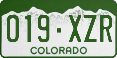 CO license plate 019XZR
