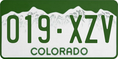 CO license plate 019XZV