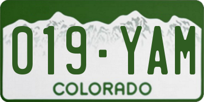CO license plate 019YAM