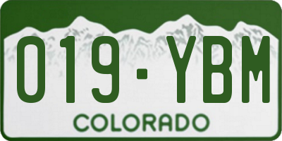 CO license plate 019YBM