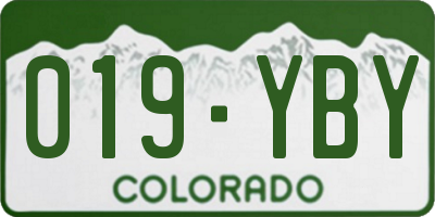 CO license plate 019YBY