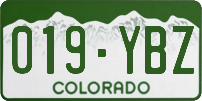 CO license plate 019YBZ