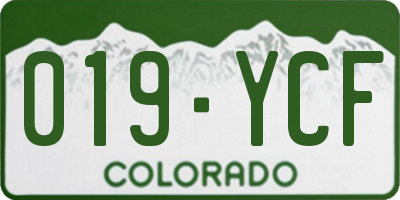 CO license plate 019YCF
