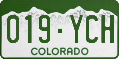 CO license plate 019YCH