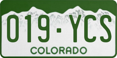 CO license plate 019YCS