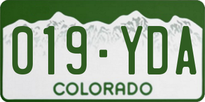 CO license plate 019YDA