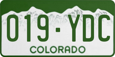 CO license plate 019YDC