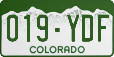 CO license plate 019YDF