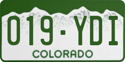 CO license plate 019YDI