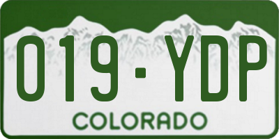 CO license plate 019YDP