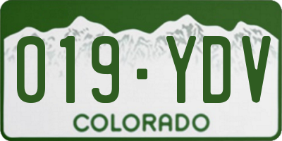CO license plate 019YDV