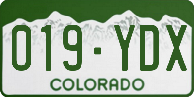 CO license plate 019YDX
