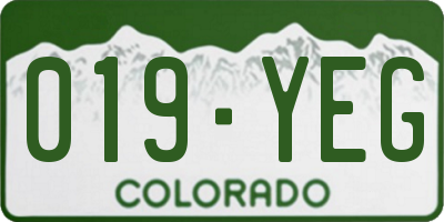 CO license plate 019YEG