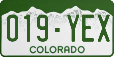 CO license plate 019YEX