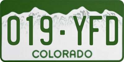 CO license plate 019YFD