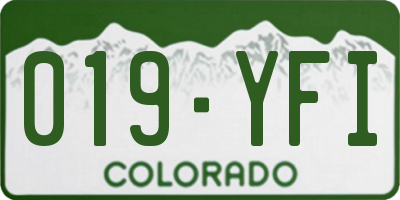 CO license plate 019YFI