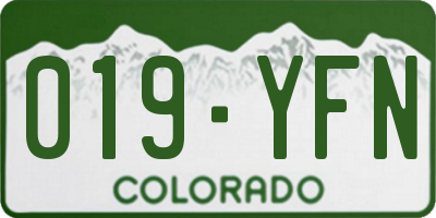 CO license plate 019YFN