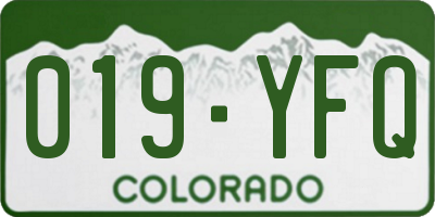 CO license plate 019YFQ