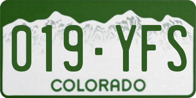 CO license plate 019YFS