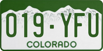 CO license plate 019YFU