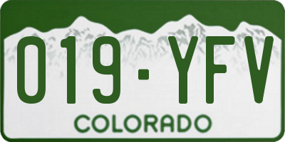CO license plate 019YFV