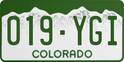 CO license plate 019YGI