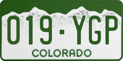 CO license plate 019YGP