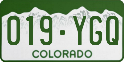 CO license plate 019YGQ