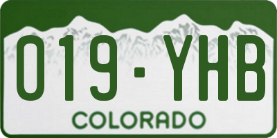 CO license plate 019YHB