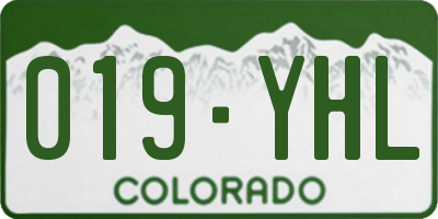 CO license plate 019YHL