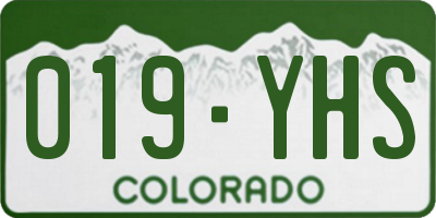 CO license plate 019YHS
