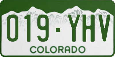 CO license plate 019YHV