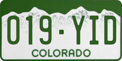 CO license plate 019YID