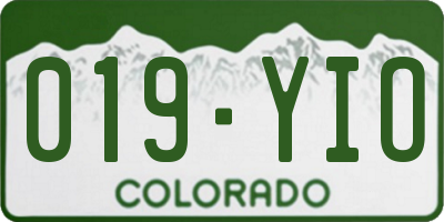 CO license plate 019YIO