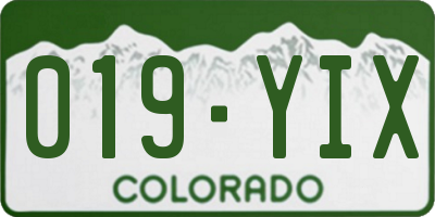CO license plate 019YIX