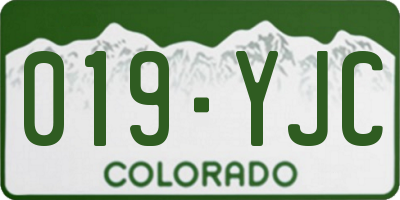 CO license plate 019YJC