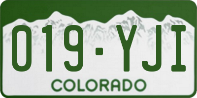 CO license plate 019YJI