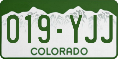 CO license plate 019YJJ