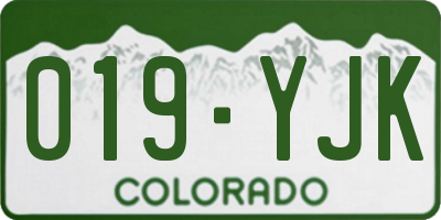CO license plate 019YJK