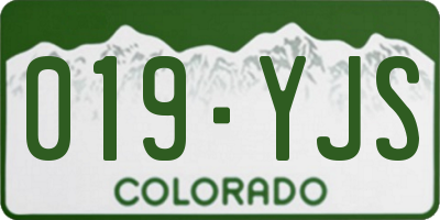 CO license plate 019YJS