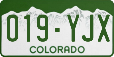 CO license plate 019YJX