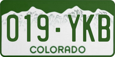 CO license plate 019YKB
