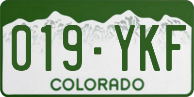 CO license plate 019YKF