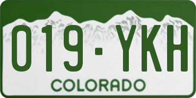 CO license plate 019YKH