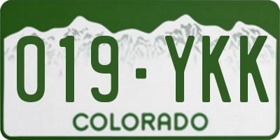 CO license plate 019YKK