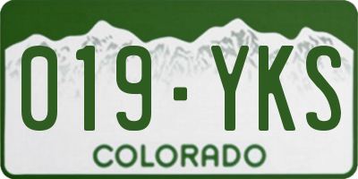 CO license plate 019YKS