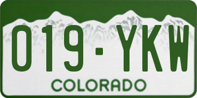 CO license plate 019YKW