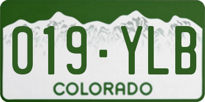 CO license plate 019YLB