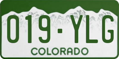 CO license plate 019YLG