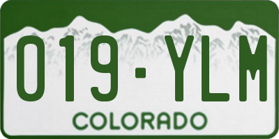 CO license plate 019YLM